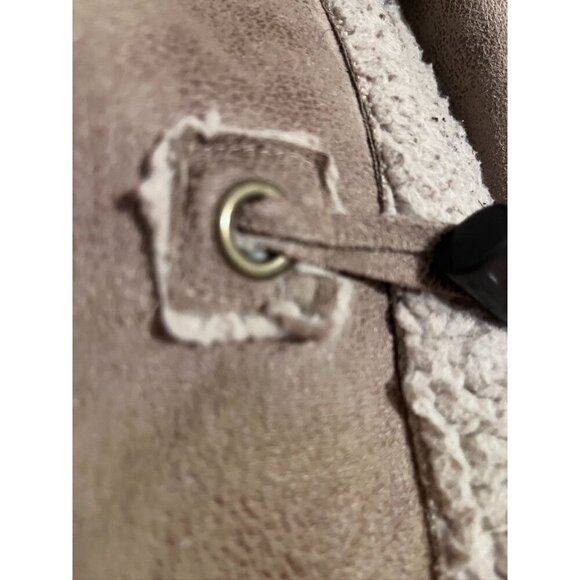 Sherpa Vest Fleece S Brown Western Boho Hippie Indie Folk Neutral Cowgirl 80s - Picture 5 of 12